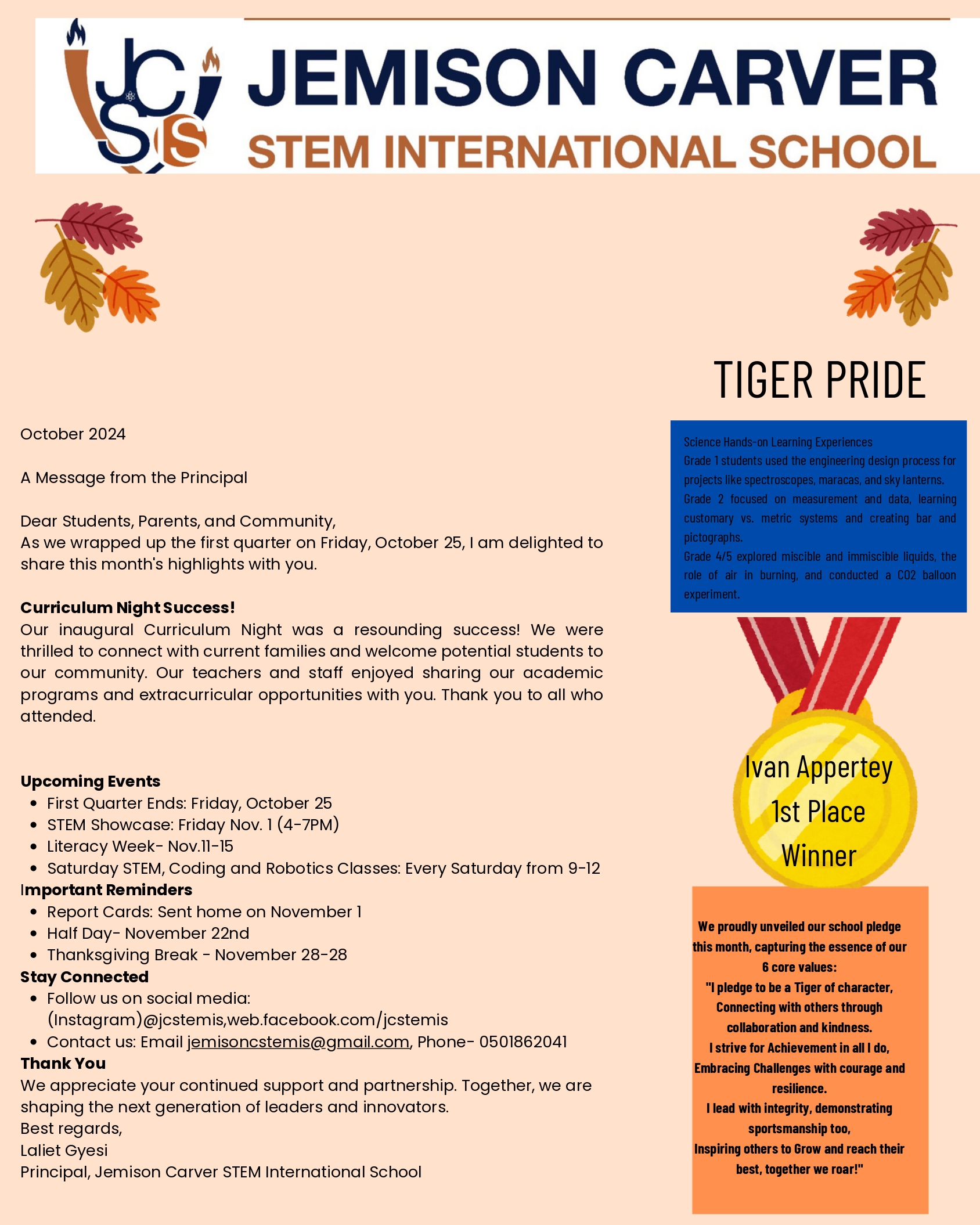 24-25 October newsletter